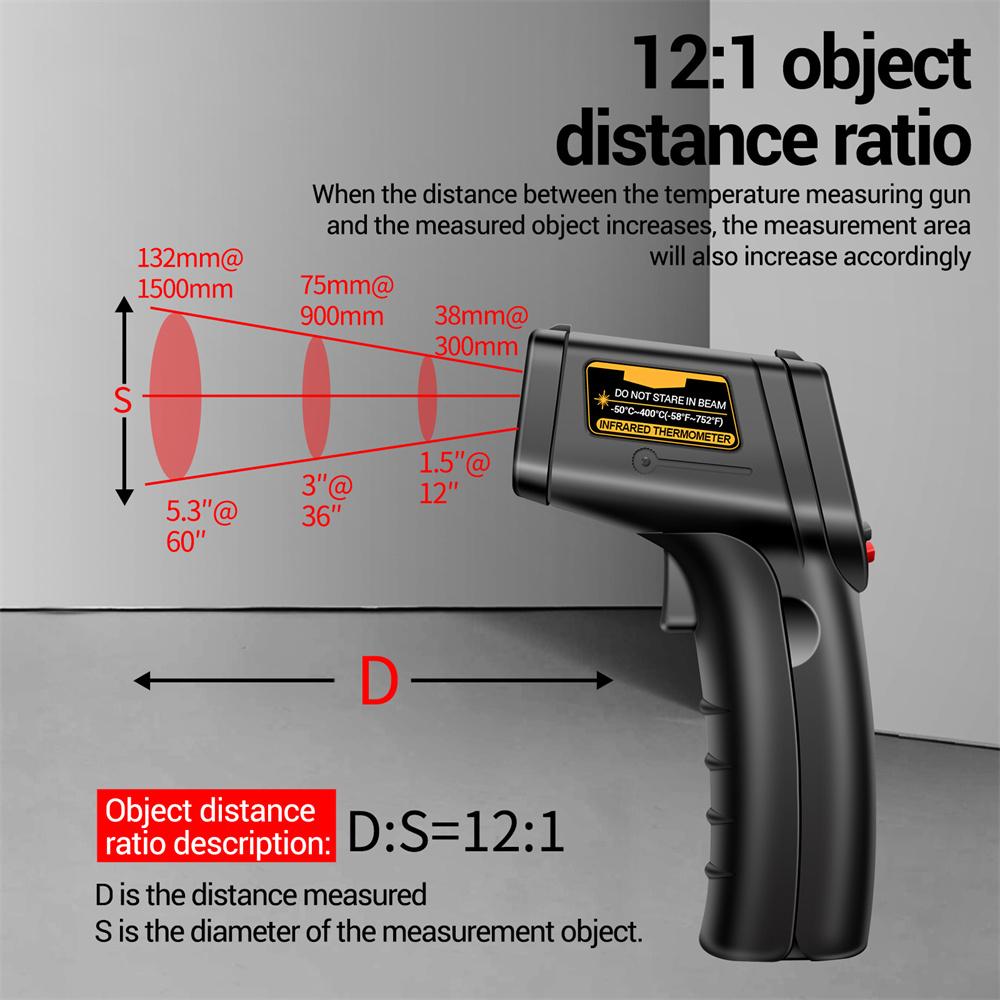 TH201 High - Sensitivity Digital Infrared Measurement Gun Hygrometer Non - Contact Laser Thermometer with Backlight