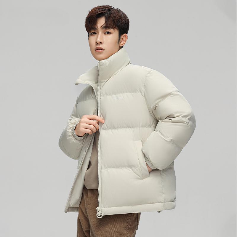 Down Jacket Autumn and Winter New Short Thick Warm Duck Down Stand Collar Couple Puffer Jacket