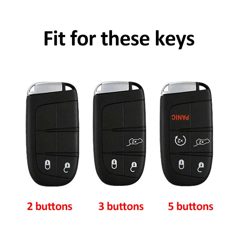 2/3/5 Buttons Silver Edge For Jeep Grand Cherokee Renegade Chrysler 300 Dodge RAM Challenger Journey Car Remote Key Case Cover Accessories