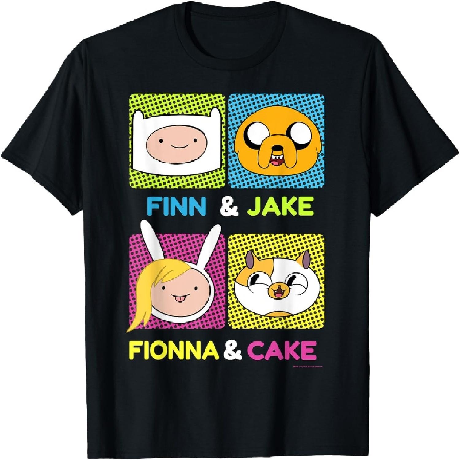 Футболка CN Adventure Time с Финном и Джейком, Фионой и коробкой с тортом. S