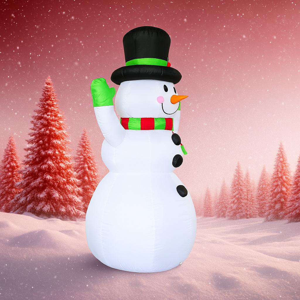 5.9FT Xmas Yard Decor Inflatable Snowman Christmas Decoration LED Light Toy Gifts Home Festive Ornaments Christmas Supplies