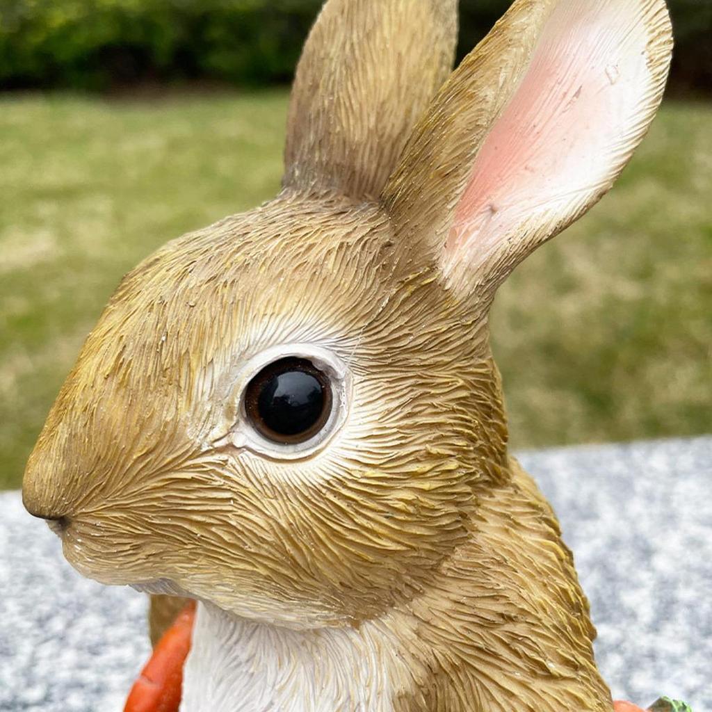 Bunny Statue Creative Rabbit Garden Ornaments To Decorate The Courtyard Outdoor Resin Crafts Cartoon Animal Sculptures