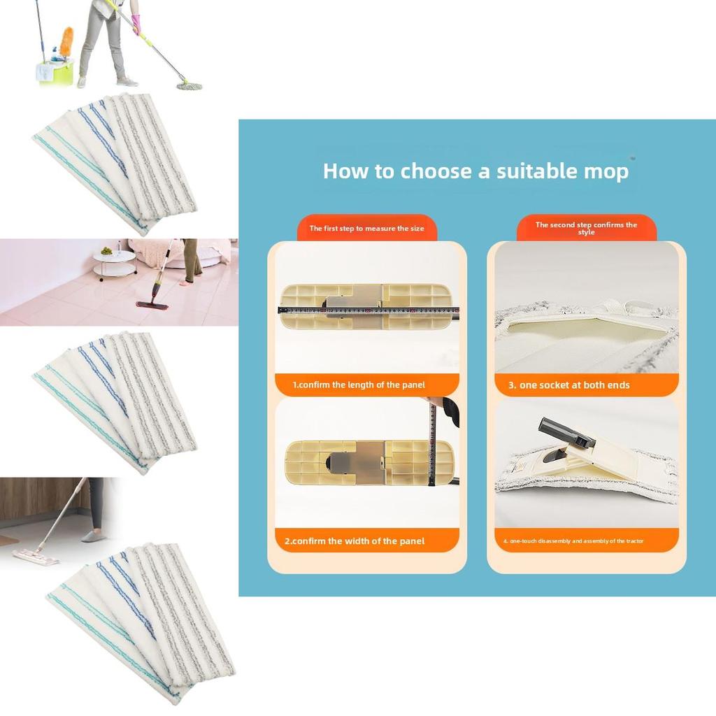 Reusable Microfiber Mop Head With Absorbent Fabric For Home And Office Floors