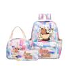 Capybara Cartoon Kids School Backpack Set With Pencil Case Lunch Bag - Large Capacity Breathable Waterproof Oxford Fabric