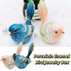 Metal Material Bird Trinket Box Pink Blue Color Bionic Ornaments  Wedding Decor
