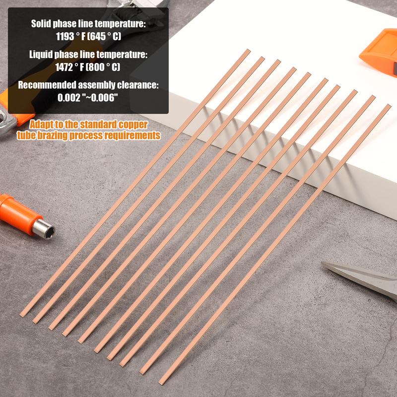 20/50Pcs Copper Brazing Rods Repair Welding Tools Flat Welding Stick BCuP-5 Brazing Rod HVAC Refrigerator Copper Welding Repair