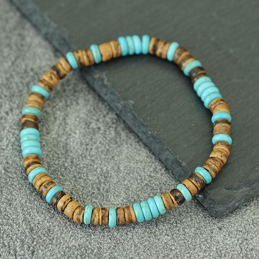 

Noter Handcrafted Natural Coconut Beads Wooden Bracelet Unisex 4 Color Options Weightless Comfort Energy Healing Strand Braslet