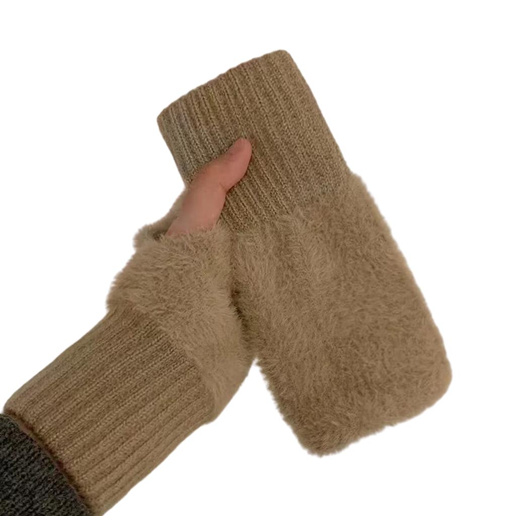 Trendy Warm Thermal Gloves Knitted Stylish Soft Gloves for Cold Weather Winter Cycling Skiing Climbing