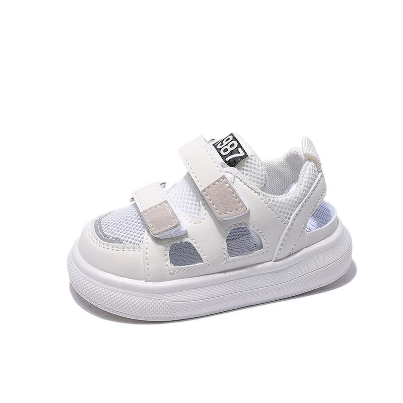 Children's summer half-sandals, non-slip soft-soled toddler shoes, breathable mesh baby shoes for boys and girls, frame shoes