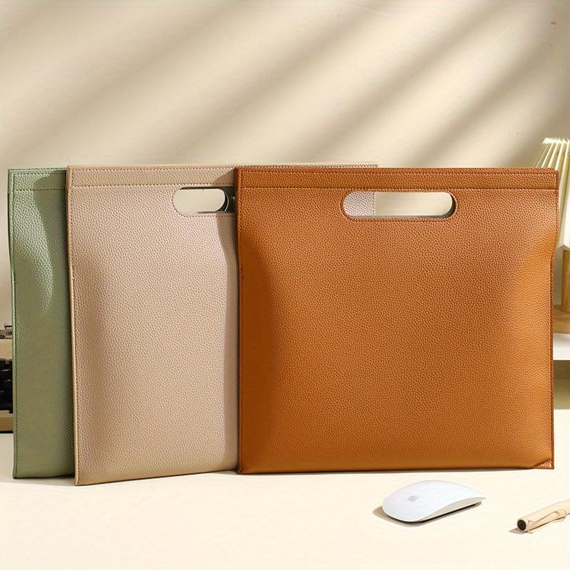 

A4 PU File Bag, Business Folder Storage Bag, Conference Folder, Information Manual with Large Capacity, High Aesthetic Value, Made of PU Material срібний