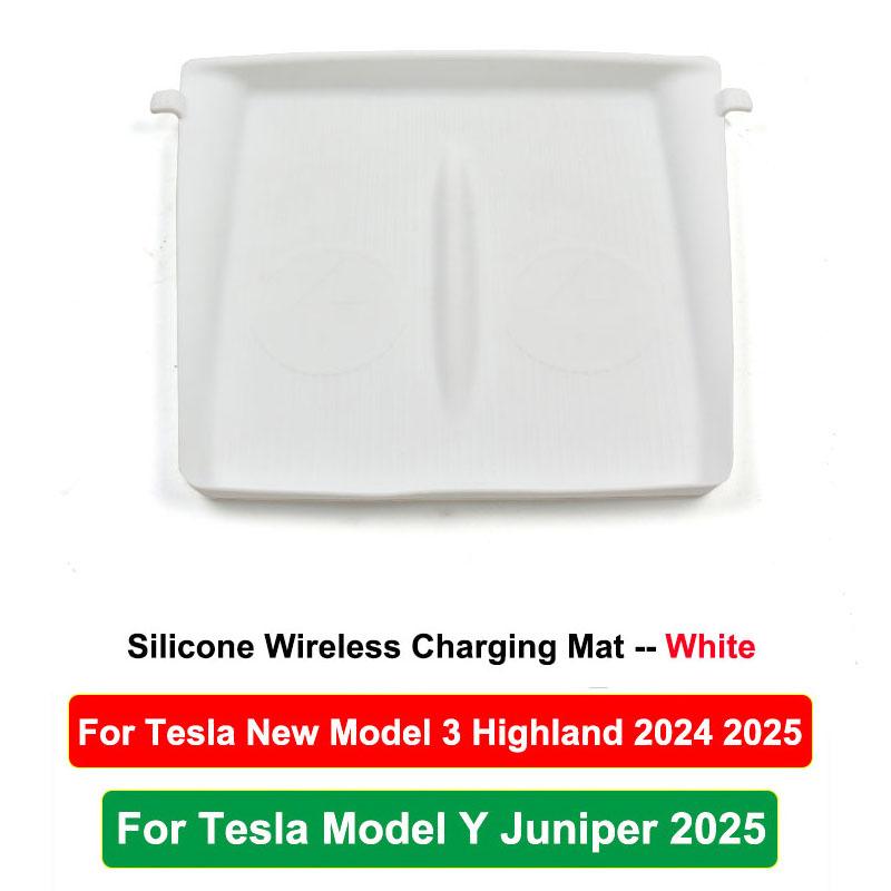 Für Tesla Model 3 Y Juniper Highland 2025 Mittelkonsolen-Armlehnenpolster Kabellose Ladefläche Bildschirm Rückspiegel Schutzrahmen
