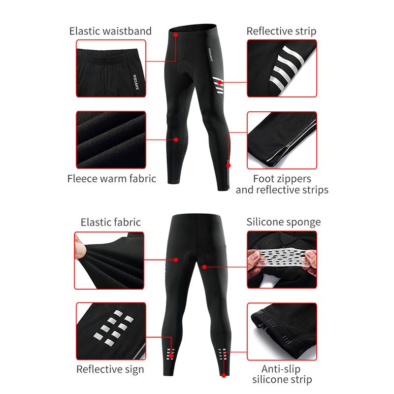 Cycling Sets WOSAWE Mens Winter Thermal Jacket Pants Gel Padded