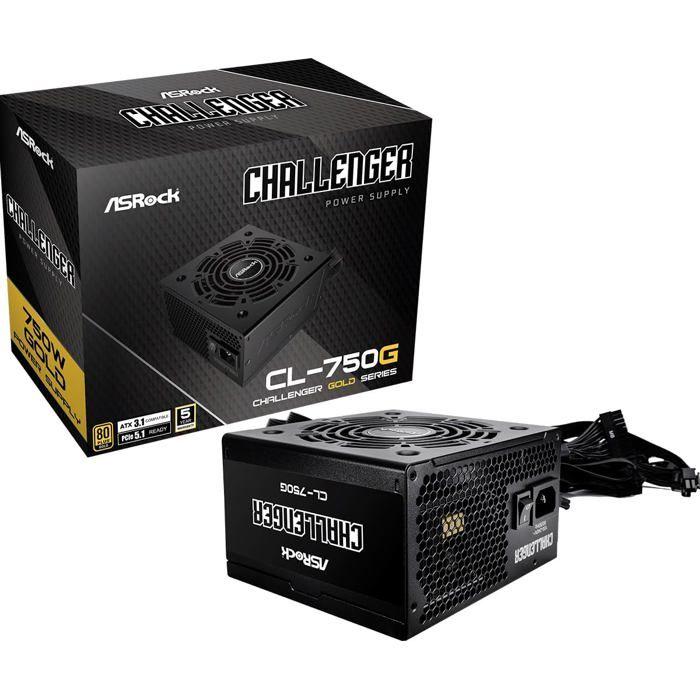 Bloc d'alimentation - ASRock - Phantom Gaming - 750W - 80 Plus Gold - Modulaire
