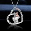 Dual-Tone Heart-Shaped Father's Day Necklace with Custom Engraving