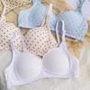 Seamless Polka Dot Push-Up Bra for Small Busts: Comfortable, Breathable, Thin Cotton Style for Young Girls