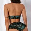 Women's Fashion Sexy StrapsTwo-Piece Suit Solid Color Wireless Bra Sexy Underwear Panties
