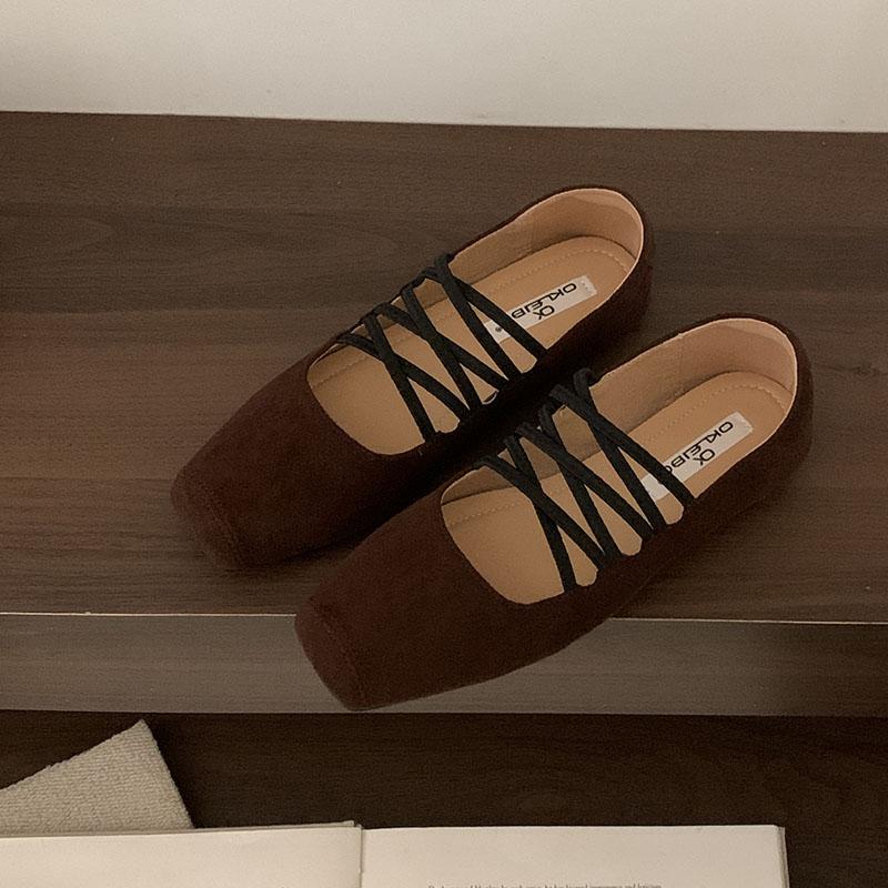 Fashion New Fashion Elastic Band Women Flats Slip On Shoes Soft Female Shallow Footwear Square Toe Ladies Mary Janes Flats Shoes