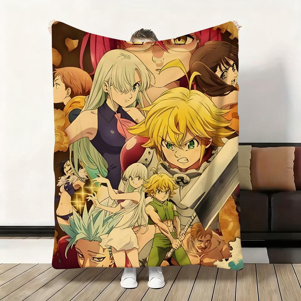Anime S-Seven Deadly Sins Throw Flannel Fluffy Soft Blanket Warm Skin-Friendly Throw For Sofa Bed Office Nap Winter