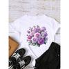 Style Flower Trend Clothing Graphic T-shirts Lady Short Sleeve T Shirt Women Print Female Fashion Clothes Casual Tee