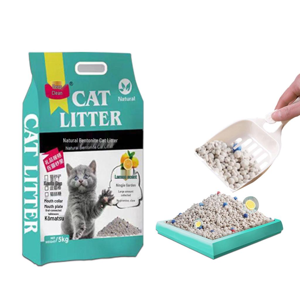 Bentonite Cat Litter 40 Jin - Deep Clean, Long-Lasting Fragrance, High Water Absorption, Pet Cat Supplies