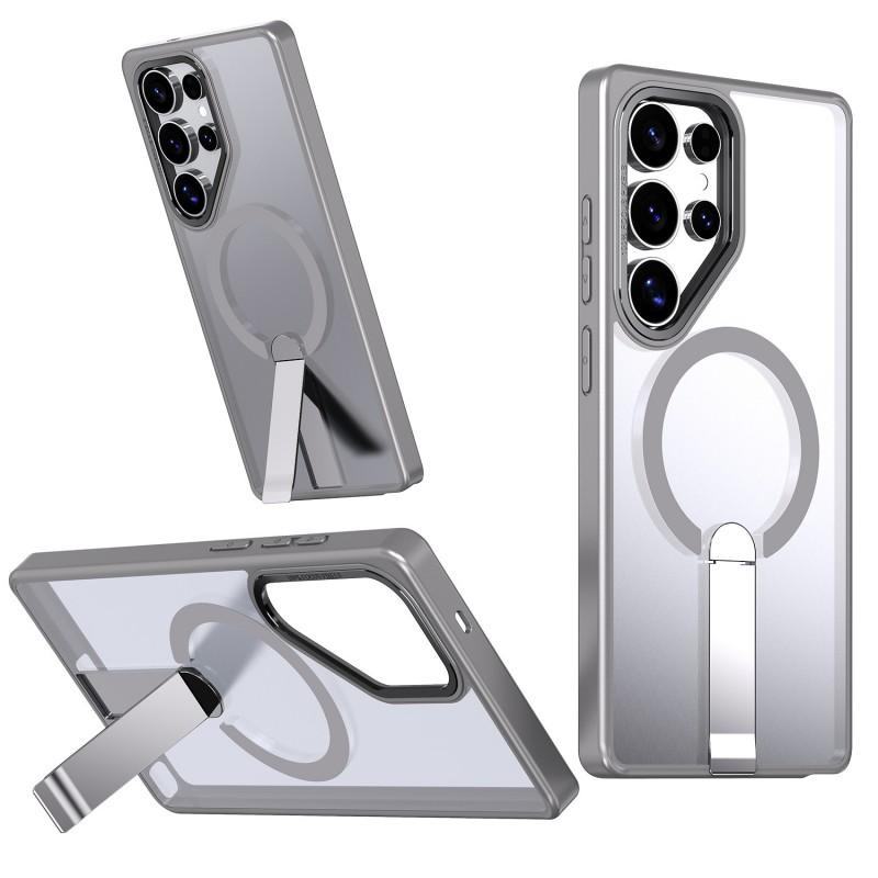 Magnetic Phone Case With Built-in Kickstand Galaxy S25 Edge S26 Ultra S24 Series TPUAcrylic Cover
