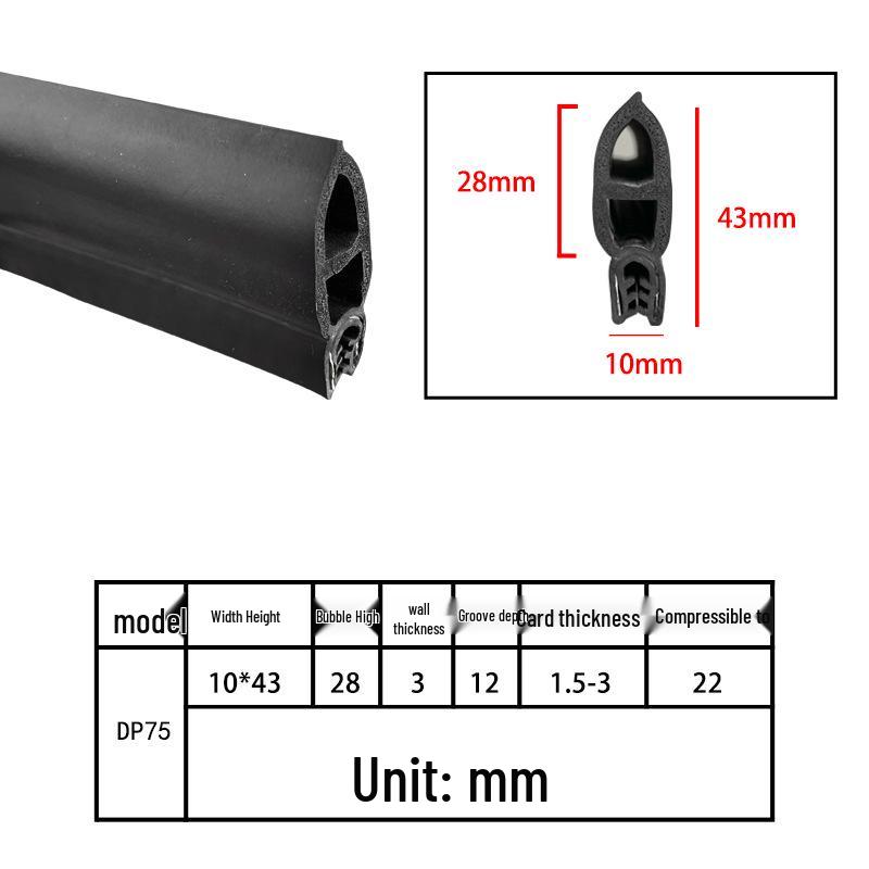 High-Temperature Resistant U-Shaped Rubber Sealing Strip for Dustproofing Electrical Cabinets and Car Doors