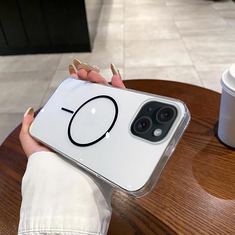 For iPhone 14/13 Case Compatible with MagSafe Clear Slim PC Phone Back Cover