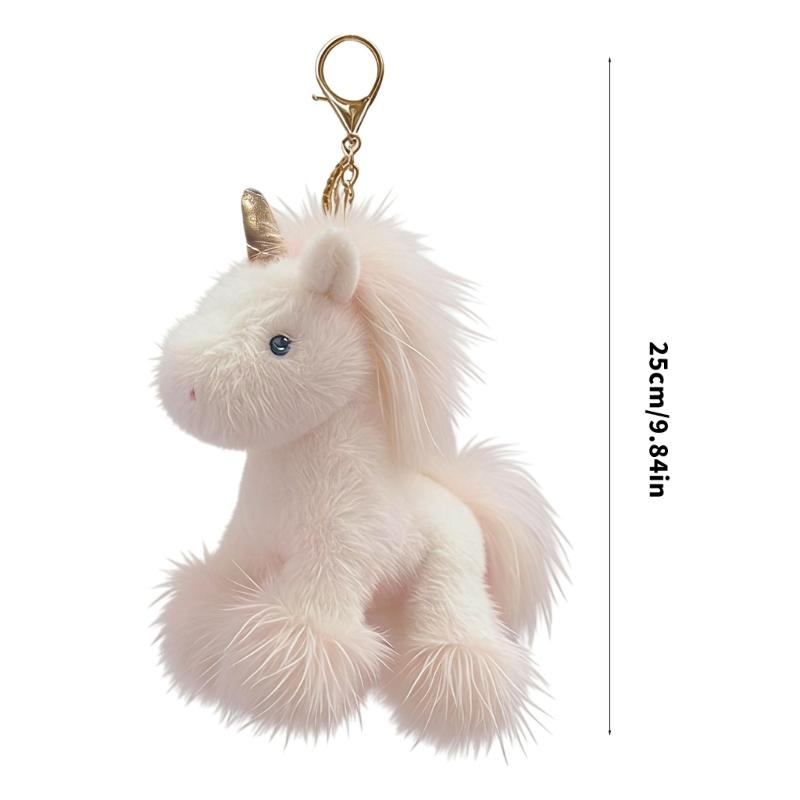 Adorable Horse Plush Keychain Soft PP Cotton Cute Stuffed Animal Toy Bag Hanging Decoration For Girls Gift