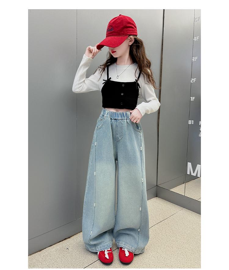 Girls' Spring and Autumn Jeans