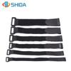 Black Velcro Non-Fluffing Cable Management Strap with Reverse Buckle