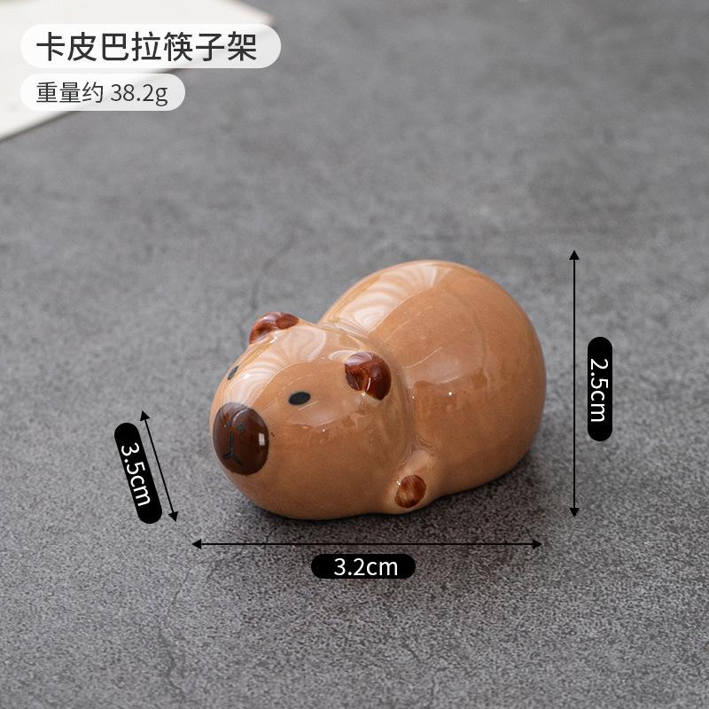 1/5pcs Lovely Capybara Shaped Ceramic Chopstick Holder For Kitchen Dining Table Chopsticks Tablewares Accessories