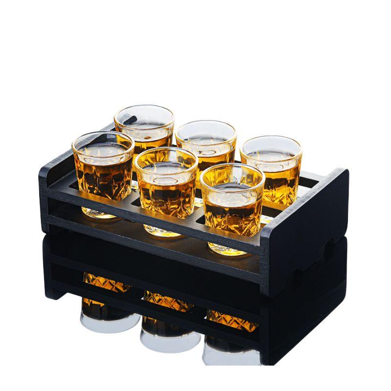 Glass Baijiu Shot Glass Set with Holders
