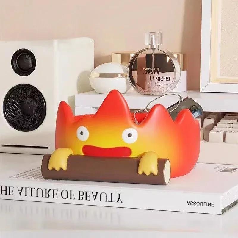 Resin Cartoon Fire Person Tray Creative Anime Key Holder Storage Indoor Outdoor Decor Perfect for Christmas HalloweenGift