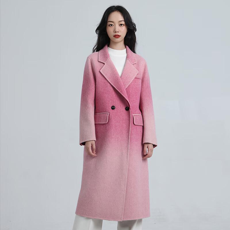 Fengxun Women's Double-Sided Wool Blend Coat