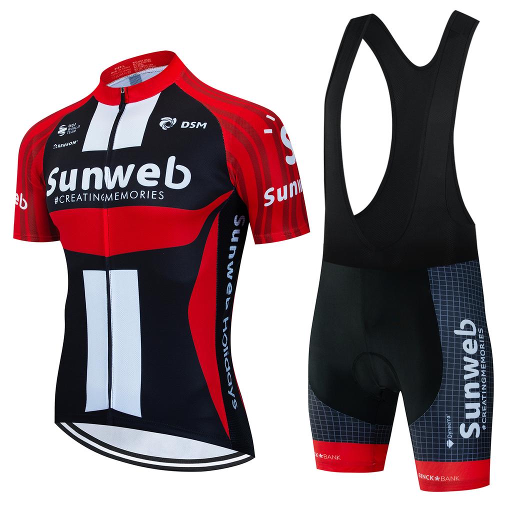 Sunweb 7 Hour Ride Pad Maillot Cycling Man Mtb Clothing Man Men's Cycling Gel Shorts Cyling Jersey Men Summer Mountain Bike Set