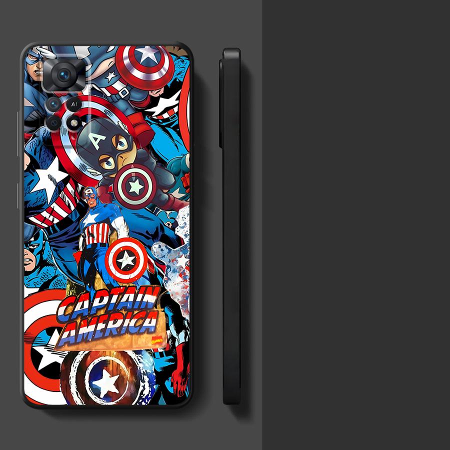 Funda Phone Cover Case for Xiaomi Redmi Note 10S 9S 7 8 10 13 Pro Plus 11 11s 12s 14 12 Pro 9 Marvel Avengers Captain America