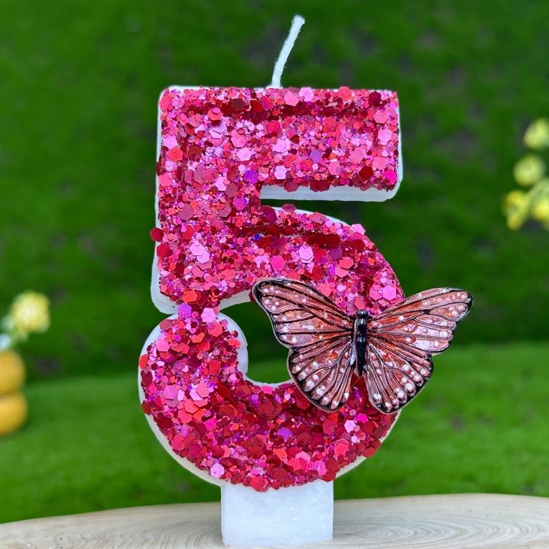 Pink Girl Room Decor Candle Sparkles Funny Birthday Candles Children's For Wedding Tables Cake Decorations Paraffin Candles