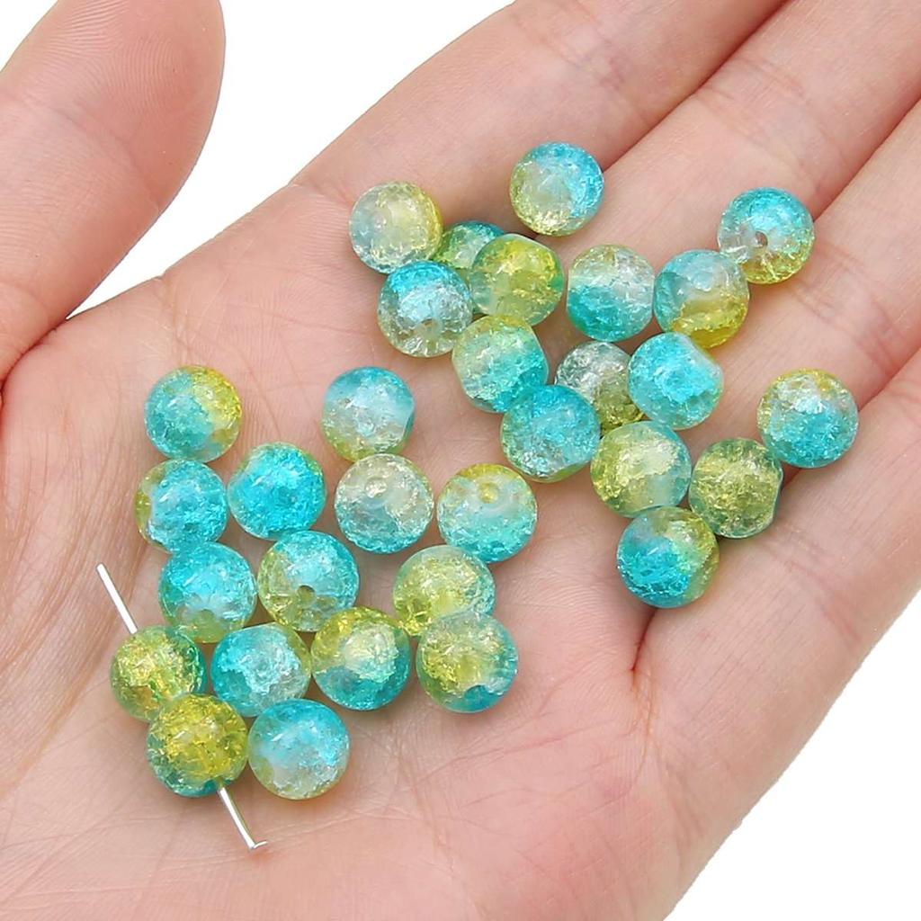 8-14mm Whtie and Random Mixed Crackle Acrylic Beads Spacer Ball Beads for DIY Bracelet Fashion