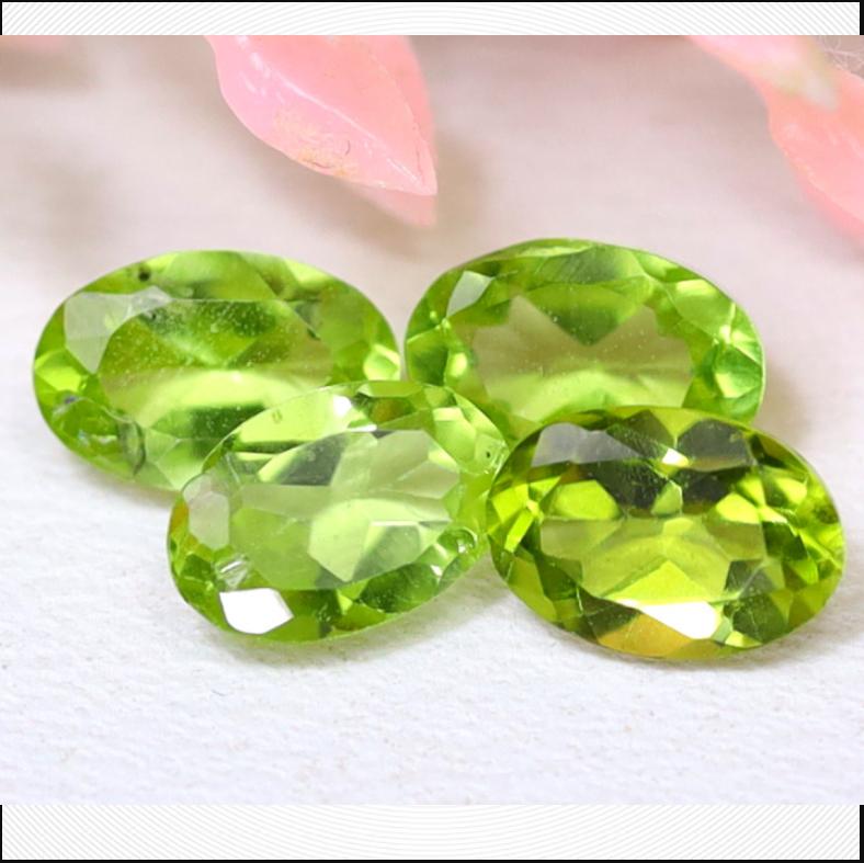 Natural Oval Shape Calibrated Green Peridot Faceted Loose Gemstone Lot For Jewelry Making Stone