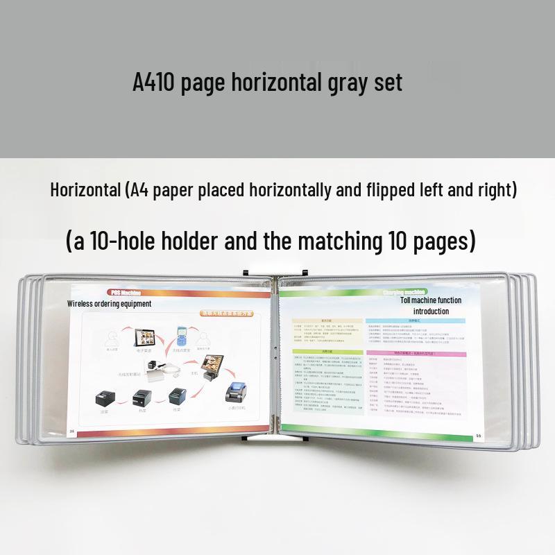 A4 Wall-Mounted 10-Page Swivel Display Folder/Document Holder