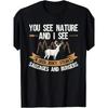European Sizes Men'S Funny Hunting T-Shirt - Casual Loose Fit Tee with Deer & Campfire Design, Machine Washable Outdoor Shirt for Hunting