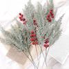 Artificial Simulation Green Plant Pine and Cypress Flocking Single Christmas Gift Accessory Decoration