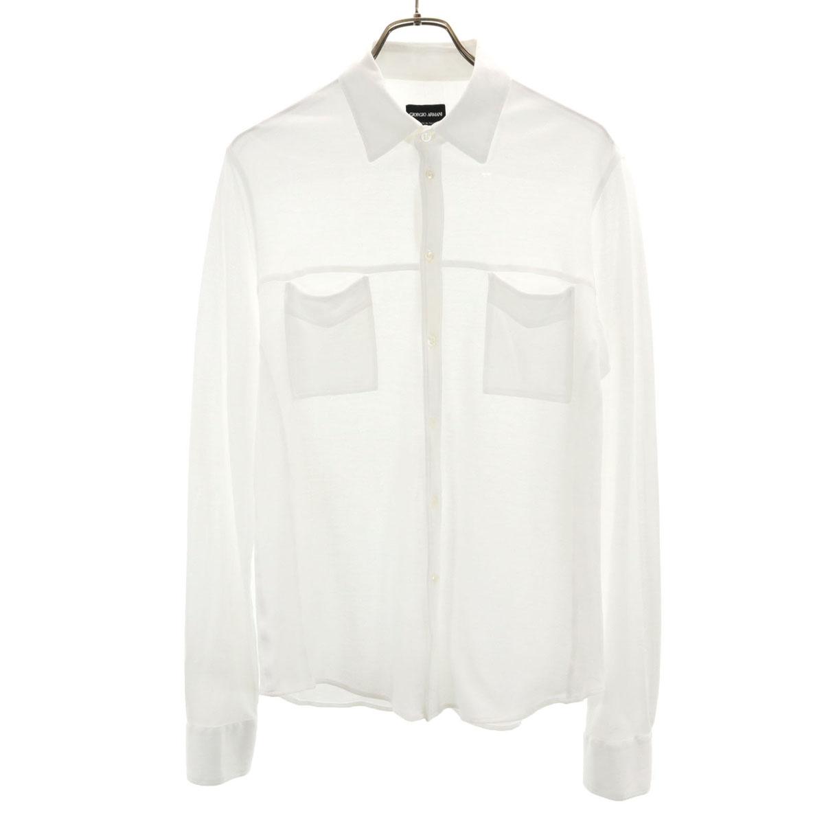 

GIORGIO ARMANI сделано в Италии Рубашка с длинным рукавом 41/16 Белая ткань пике Мужская Б/у