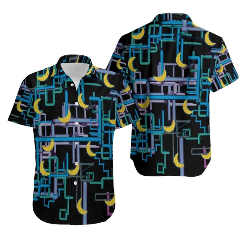 Loose Hibiscus Men's Shirt Short Sleeved Floral Beach Hawaiian Shirts Popular Bright Quick Dry Tops Customized Avatar Clothes