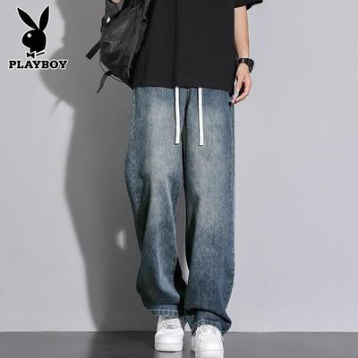 Men's Casual Loose Fit Straight-Leg Jeans