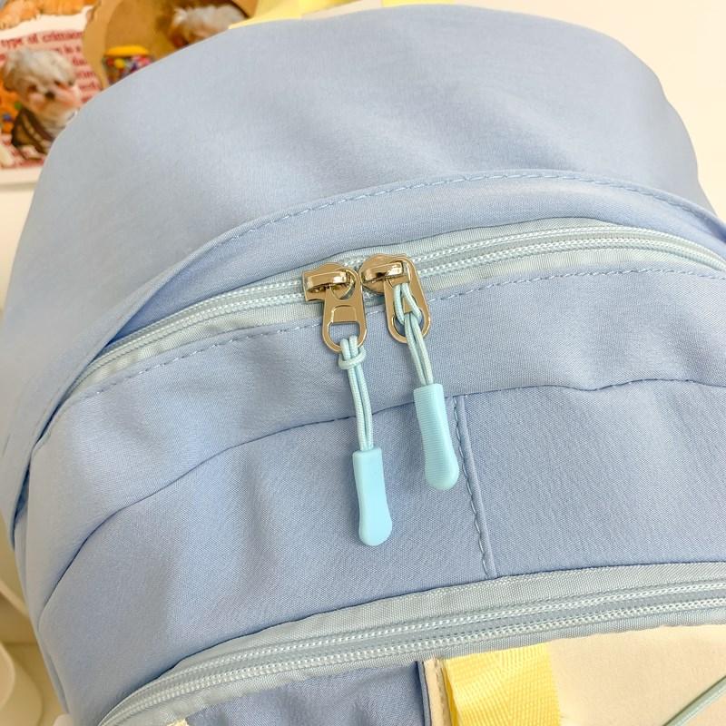 Contrast Backpack Backpack Large Capacity Junior High School Student Schoolbag