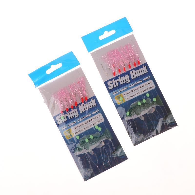 1 Stück 6 Haken Salzwasser Vorfächer 6 Haken Vorfach Blinker Makrele Federangeln Ködervorfächer Meeresangeln Köder Makrele