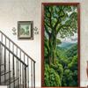 1 Stück Landschaft Vinyl Türsticker für Schlafzimmer Heimdeko Selbstklebend Abnehmbares Wandtattoo Türrenovierung Wasserdichtes Poster