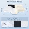 HOMCA Memory Foam Neck Pillow, Ergonomic Orthopedic Contour Pillow for Sleeping, Side and Stomach Sleepers, Black