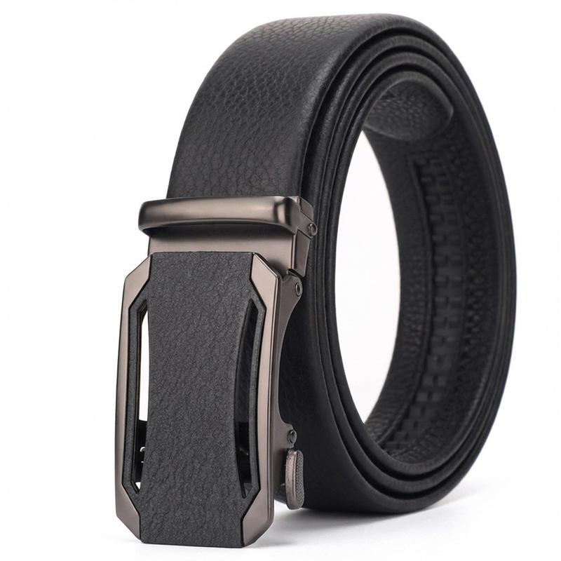 

Мужской матовый автоматический ремень из натуральной кожи первого слоя Модный ремень для среднего возраста и молодежи 110cm